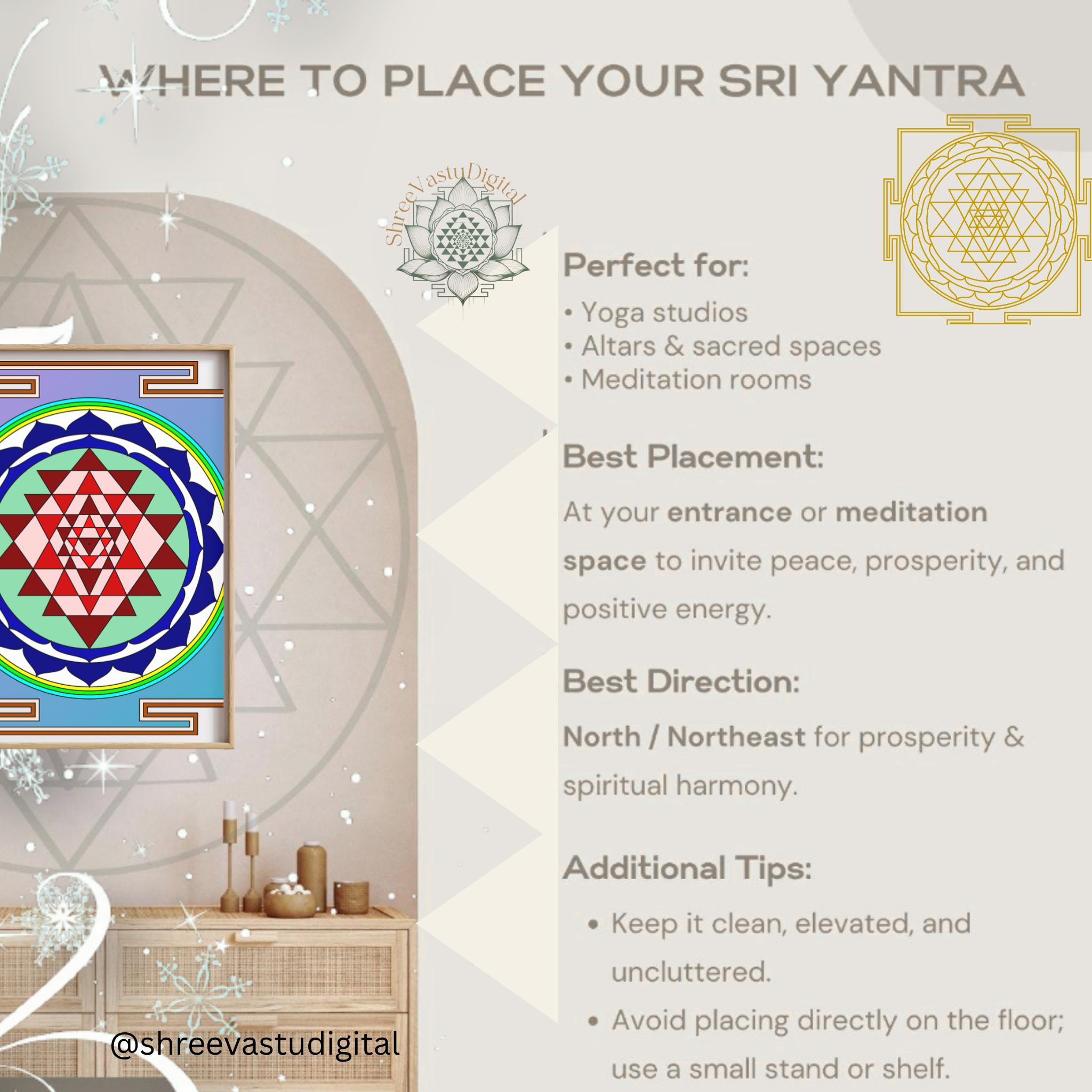 Sri Yantra for Inner Peace & Mental Clarity – Sacred Geometry Wall Art Print