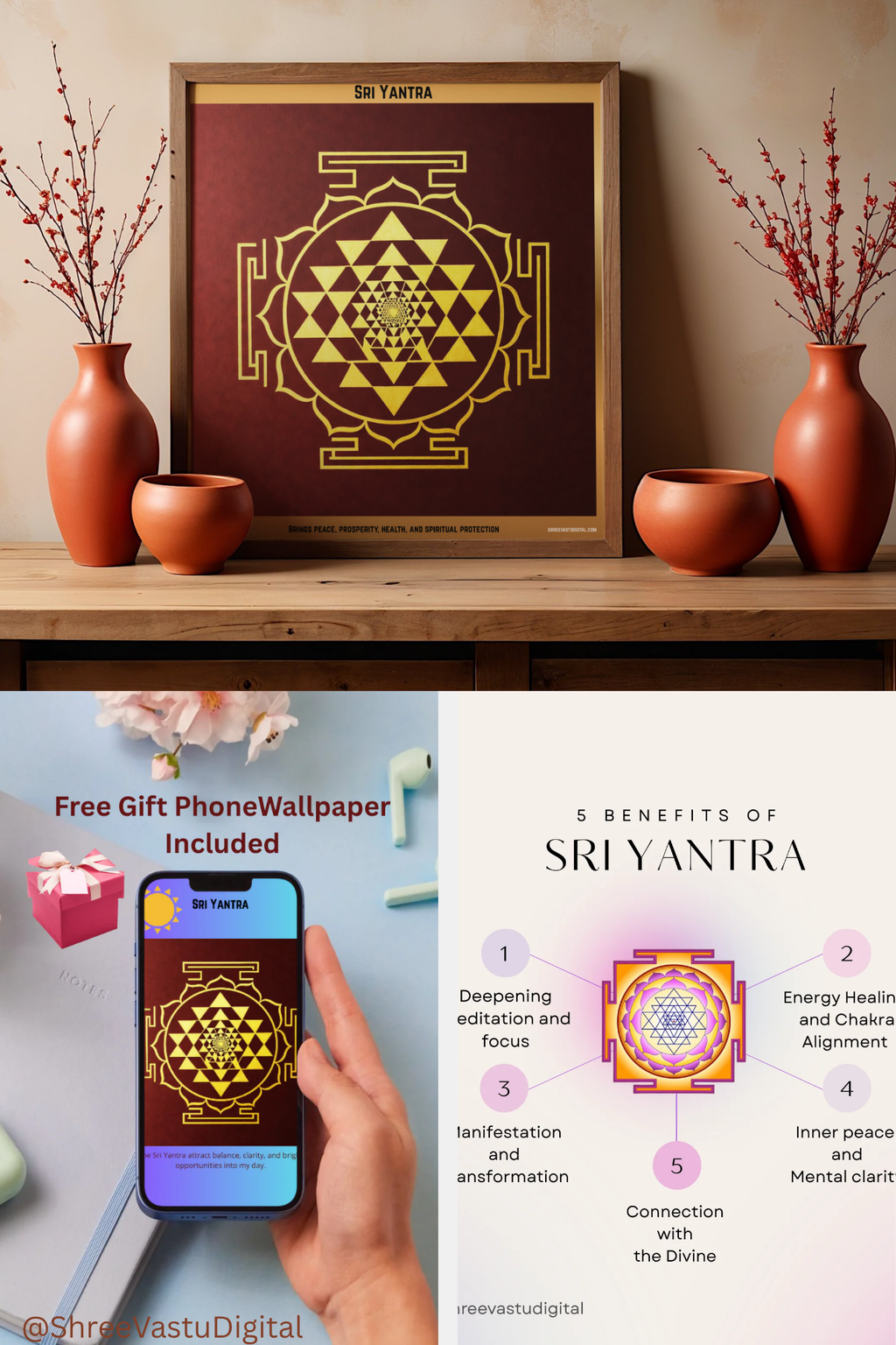 Sri Yantra for Inner Peace & Mental Clarity – Sacred Geometry Wall Art Print