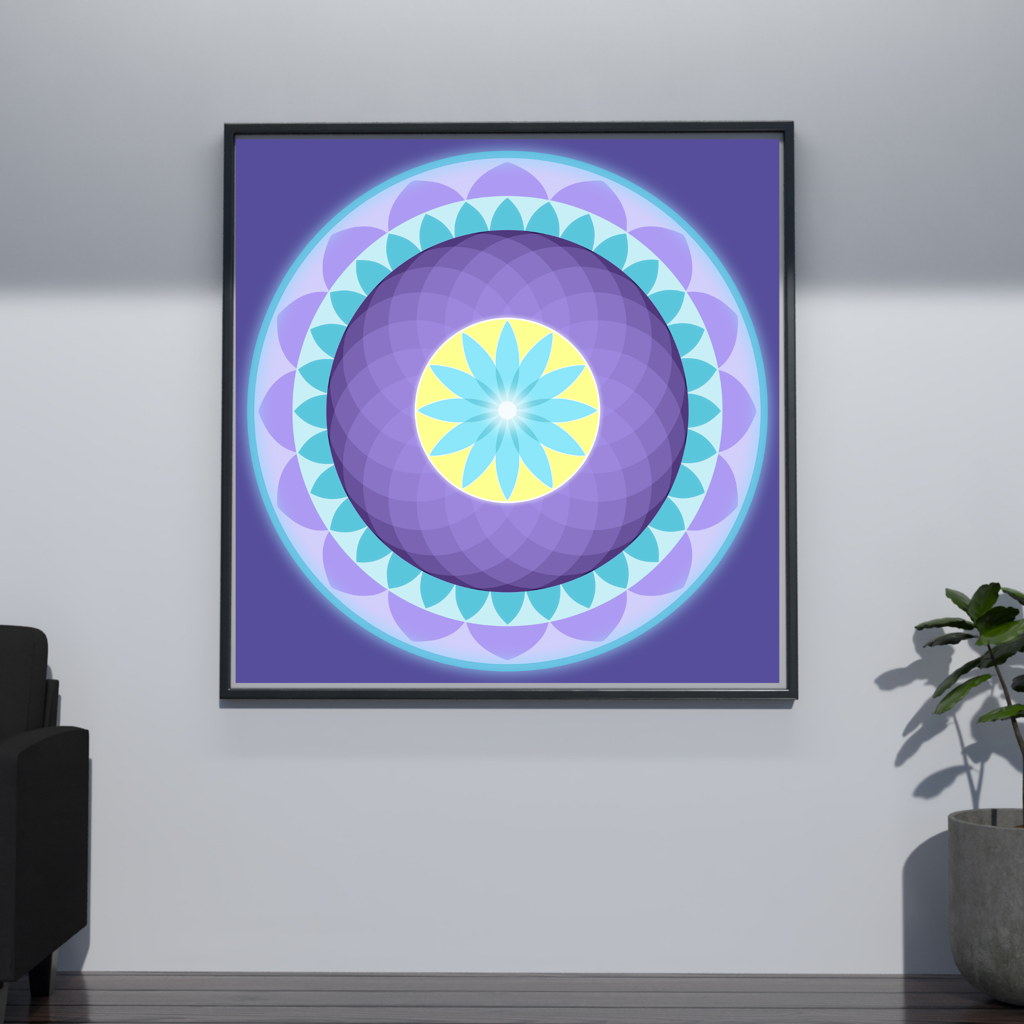 Vibrant Sacred Mandala — Instant Digital Wall Art Print