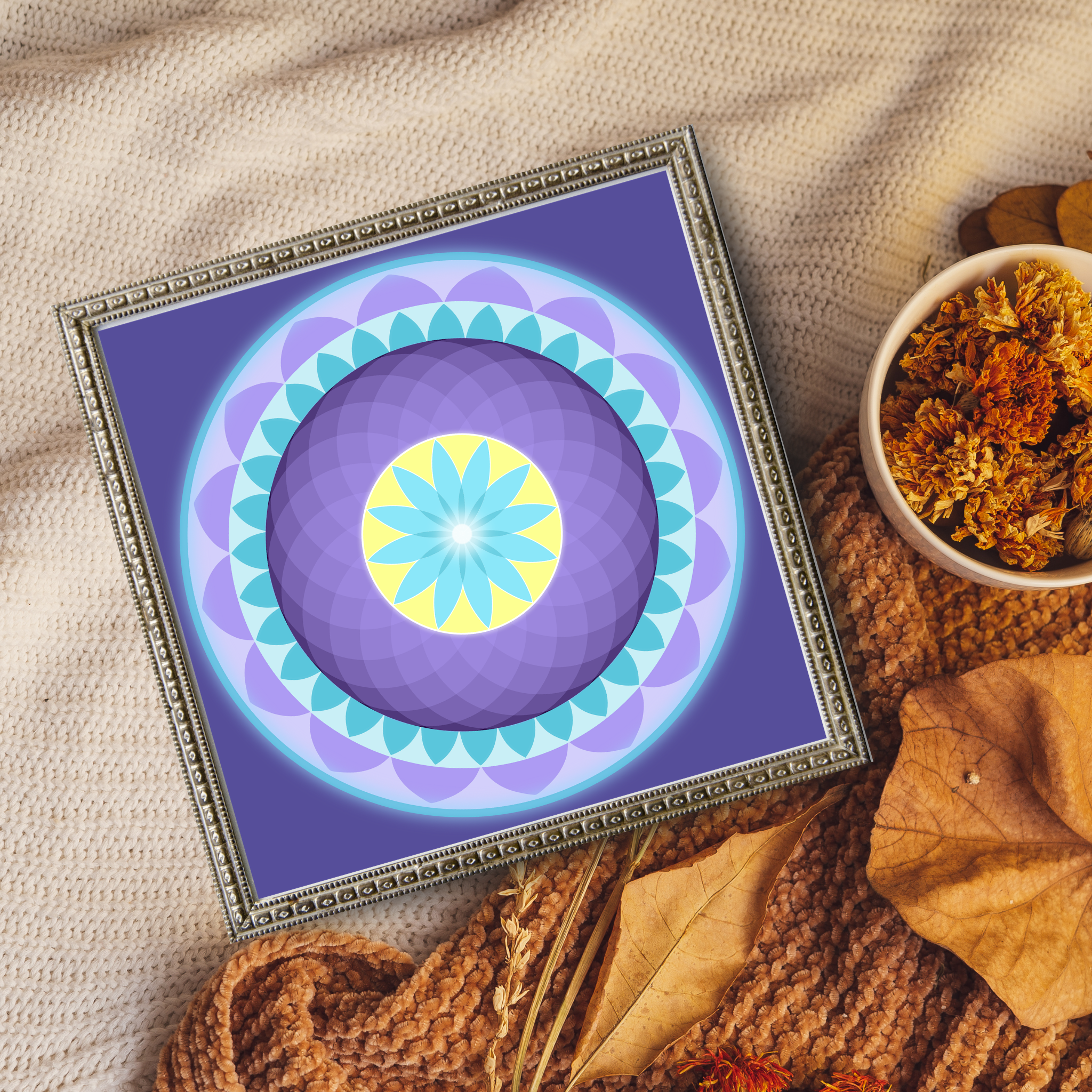 Vibrant Sacred Mandala — Instant Digital Wall Art Print