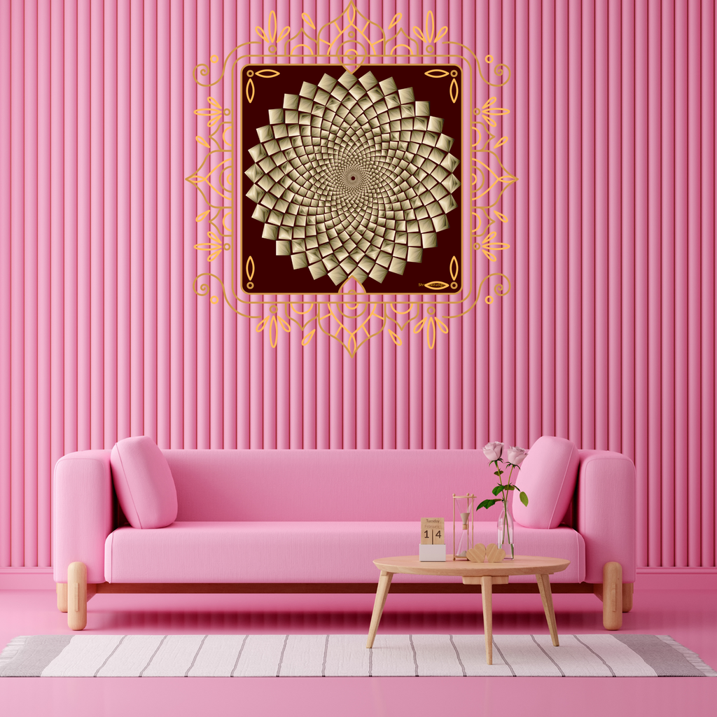 Golden Spiral Mandala Print | Sacred Geometry Wall Art | Instant Download
