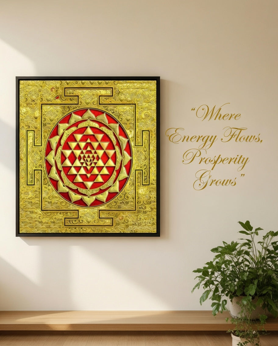 Golden Sri Yantra Print | Manifest Wealth | Instant Download