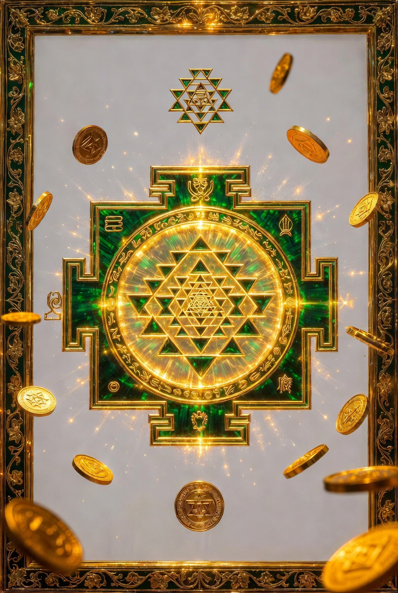 Kuber Wealth Sri Yantra Digital Print | Vastu North Money Flow | Instant Download