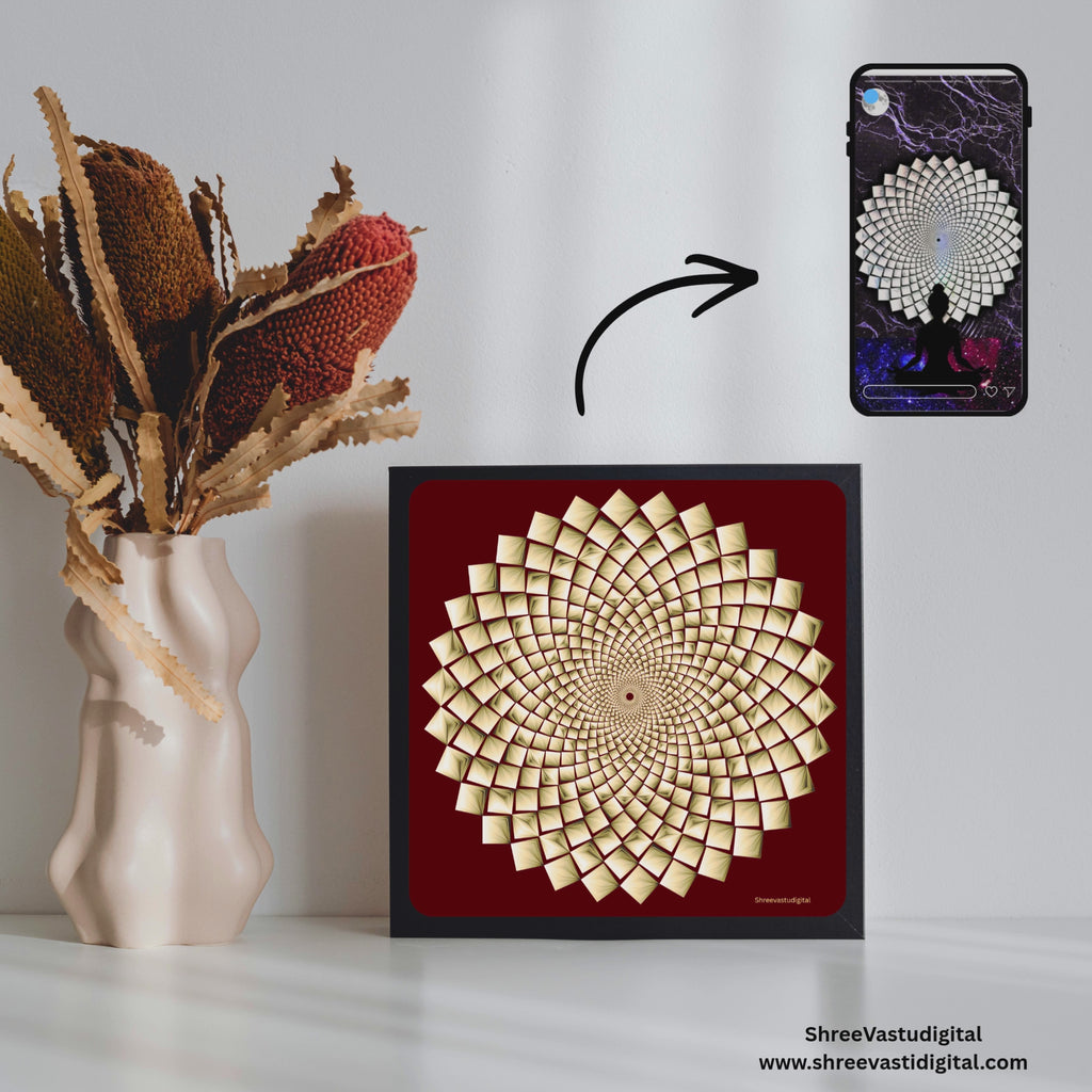 Golden Spiral Mandala Print | Sacred Geometry Wall Art | Instant Download